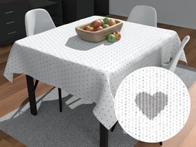 Biante Dekoračný štvorcový obrus Leona LN-008 Sivé srdiečka na bielom 80x80 cm