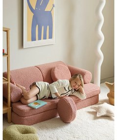 Ružová detská pohovka z textílie buklé 132 cm Settee – Wigiwama
