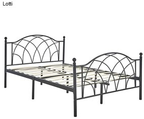 Kovový posteľový rám s lamelami v rôznych veľkostiach a farbách, 160x200 cm, Lotti, čierny