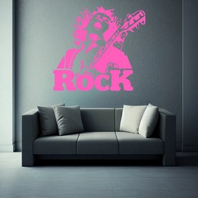 Veselá Stena Samolepka Angus Young AC/DC Farba: ružová, Veľkosť: 80 x 74 cm
