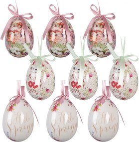 Easter Ornament Set Of 9 ? 5x8 Cm White Plastic - ? 5*8 cm