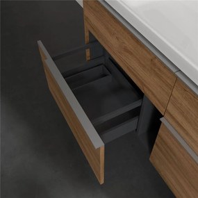 VILLEROY &amp; BOCH Subway 3.0 závesná skrinka pod umývadlo, 4 zásuvky, s LED osvetlením, 1272 x 478 x 429 mm, Oak Kansas, C602L0RH