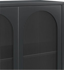 Čierna kovová vitrína 80x186x40 cm Luna – Støraa