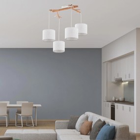 TK-LIGHTING Závesné škandinávske osvetlenie ALBERO, 4xE27, 60W, okrúhle, béžové