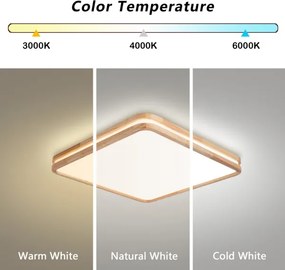 Brilagi - stmievateľné LED svietidlo MOLINA SQUARE LED/80W/230V, dub, 60x60 cm + diaľkový ovládač