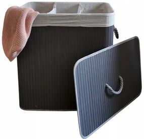 Bambusový kôš na bielizeň – 3 komory, 150 l čierna