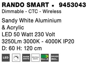 LED luster Rando Smart 60 biele