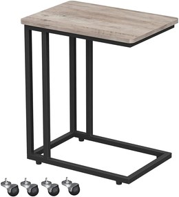 Príručný stolík s kolieskami, 50 x 60 x 35 cm, sivá a čierna farba