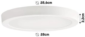 BERGE Okrúhly LED panel prisadený biely - 24W - PC - neutrálna biela