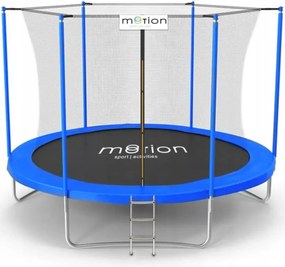 JU Trampolína 8 FT s rebríkom a vnútornou sieťou, modrá