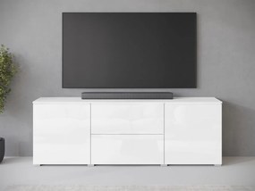 TV skrinka Sawoti 181, Farby: matera / biely lesk, Osvetlenie: osvetlenie LED biele