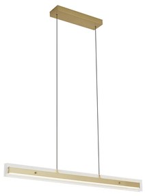 Moderné závesné svietidlo mosadzné s čírym sklom vrátane LED Easylift - Catch