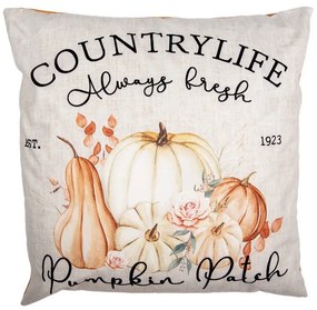 Béžovo-oranžová obliečka na vankúš s tekvicou Pumpkin Patch - 45*45 cm