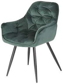 Dizajnová stolička  CatN zamat zelená