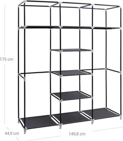 Šatníková skriňa čierna AST-E1012 BK