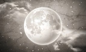 Fototapeta - Mesiac na betóne - sépia (254x184 cm)