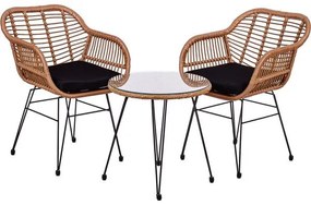 STILISTA Záhradný set - stolička + stôl, polyratan / kovové nohy