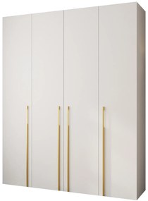 Šatníková skriňa 200 cm Carmela 40-3 (biela + zlatá). Akcia -20%. Vlastná spoľahlivá doprava až k Vám domov. 1126630