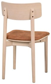 Jedálenská stolička z imitácie kože v koňakovohnedo-prírodnej farbe v súprave 2 ks Wolcott – Rowico