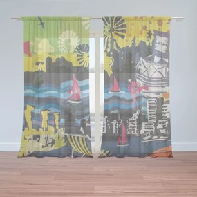 Sablio Záclony Maľba: 2ks 150x250cm