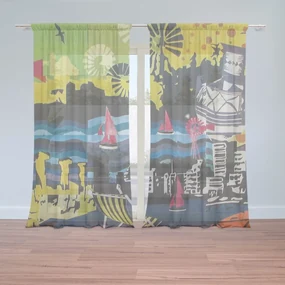 Sablio Záclony Maľba: 2ks 150x250cm