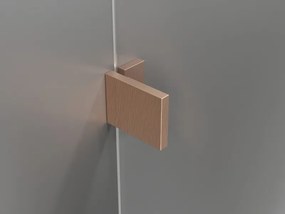 Mexen Lunar, výklopné sprchové dvere 90 cm, 8mm číre sklo, medený matný profil, 834-090-000-65-00-L
