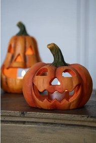 Oranžová keramická dekorácia tekvice Halloween - Ø 13*12 cm