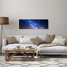 Obraz - Nočné krásy hviezd (s hodinami) (90x30 cm)