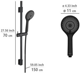 WENKO 25453100 - Sprchová súprava WATERSAVING SYSTEM 70 cm čierna