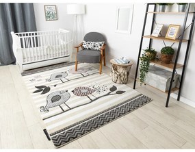 Dywany Łuszczów, Detský kusový koberec Petit Birds cream, 120x170, šedá, detská izba