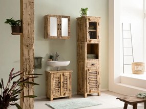 furniture-nabytek.cz - Masívna zrkadlová skrinka Caribou z mangového dreva, lakovaná, hnedá – 52×23×50 cm