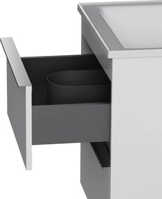 Skrinka s umývadlom 55 AM.PM Hit MTAFHX0552WG závesná, 2 zásuvky, lesklá biela