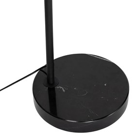 Inteligentná oblúková stojaca lampa čierna s dymovým sklom vrátane WiFi G95 - Arc