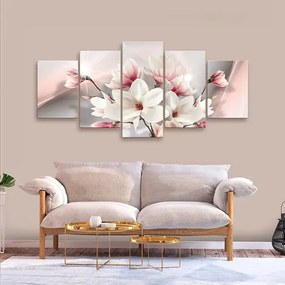 Obraz - Magnolia in Bloom (5 Parts) Wide Veľkosť: 225x100, Verzia: Na talianskom plátne