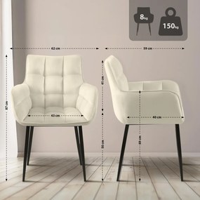 Stolička Tirana zamat - krémová