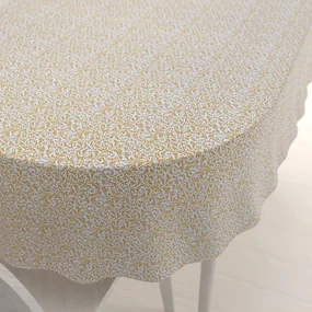 Biante Saténový oválny obrus LUP-503 Zlatý zámocký vzor na krémovo bielom 120x140 cm