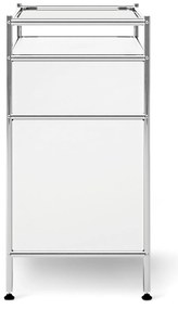 Kovový konzolový stolík »CN3« s výklopným priečinkom a zásuvkou, biely