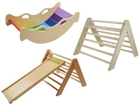 lupilu®  Balančná hojdačka Premium + Trojuholníková preliezka Premium + Rebrík a šmýkačka 2 v 1 Premium  (800011211)