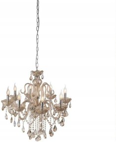 Paul Neuhaus krištáľový luster šampaň 8 ramien E14, nastaviteľný záves