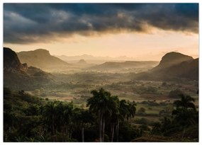 Sklenený obraz - Kubánske vrcholky (70x50 cm)