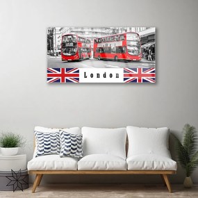 Skleneny obraz Londýn autobus umenie 125x50 cm