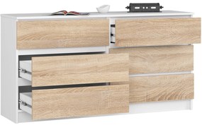 Komoda Rollo K 138,4 cm biela/dub sonoma