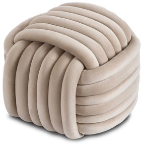 Velúrová taburetka Magma, krémová