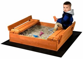 Detské drevené pieskovisko s poklopom a lavičkami Baby Mix 100 x 100 cm