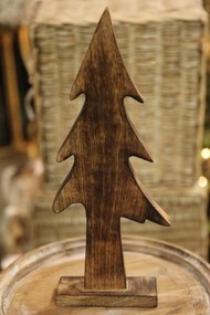 Hnedý drevený stromček 37 cm