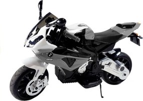 LEAN CARS Elektrická motorka pre deti BMW S1000RR strieborná trojkolesová