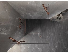 Mexen Lunar, 1-krídlový sprchový kút, ľavý, 100 x 100 cm, 8mm číre sklo, ružové zlato profil, 834-100-100-60-00-L