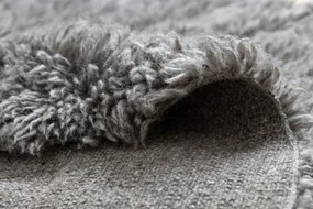 Koberec FLOKATI vlna kruh sivý