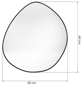 Dekorativní nástěnné zrcadlo Alonzo 64x60 cm černé