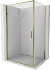 Mexen Exo, výklopný sprchový kút 100 x 95 cm, číre sklo, zlatá, 817-100-095-50-00
